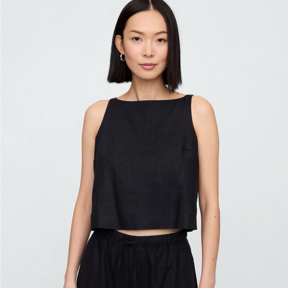 Gap Linen-Blend Apron Top